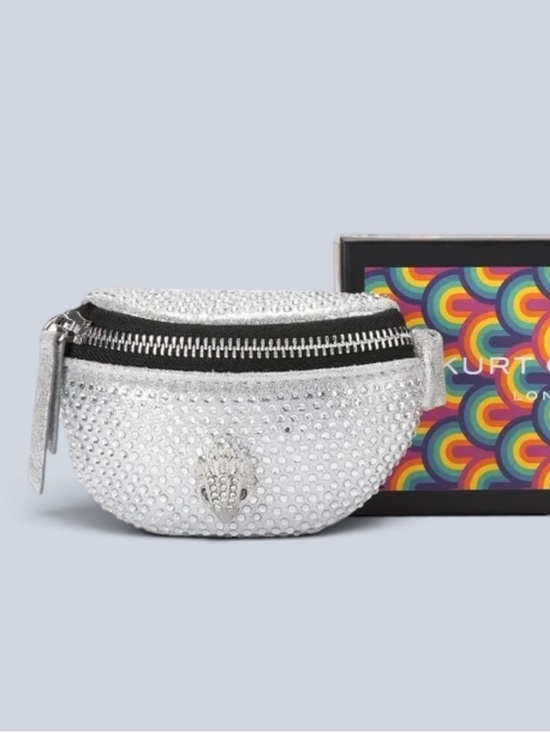 Kurt Geiger Accessories - Kurt Geiger NIB Silver Crystal-Stud Mini Kensington Wristlet